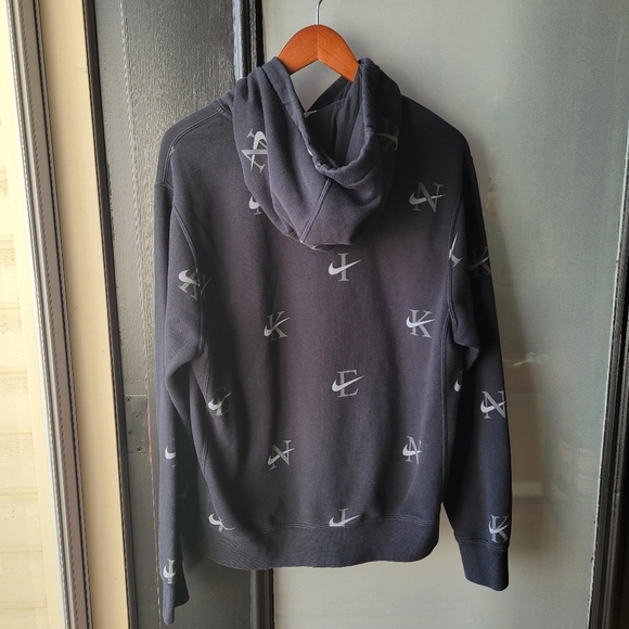 COPY - Nike Mens Sportswear Club Fleece All Over Print Pullover Hoodie Black Sm… - Picture 3 of 10
